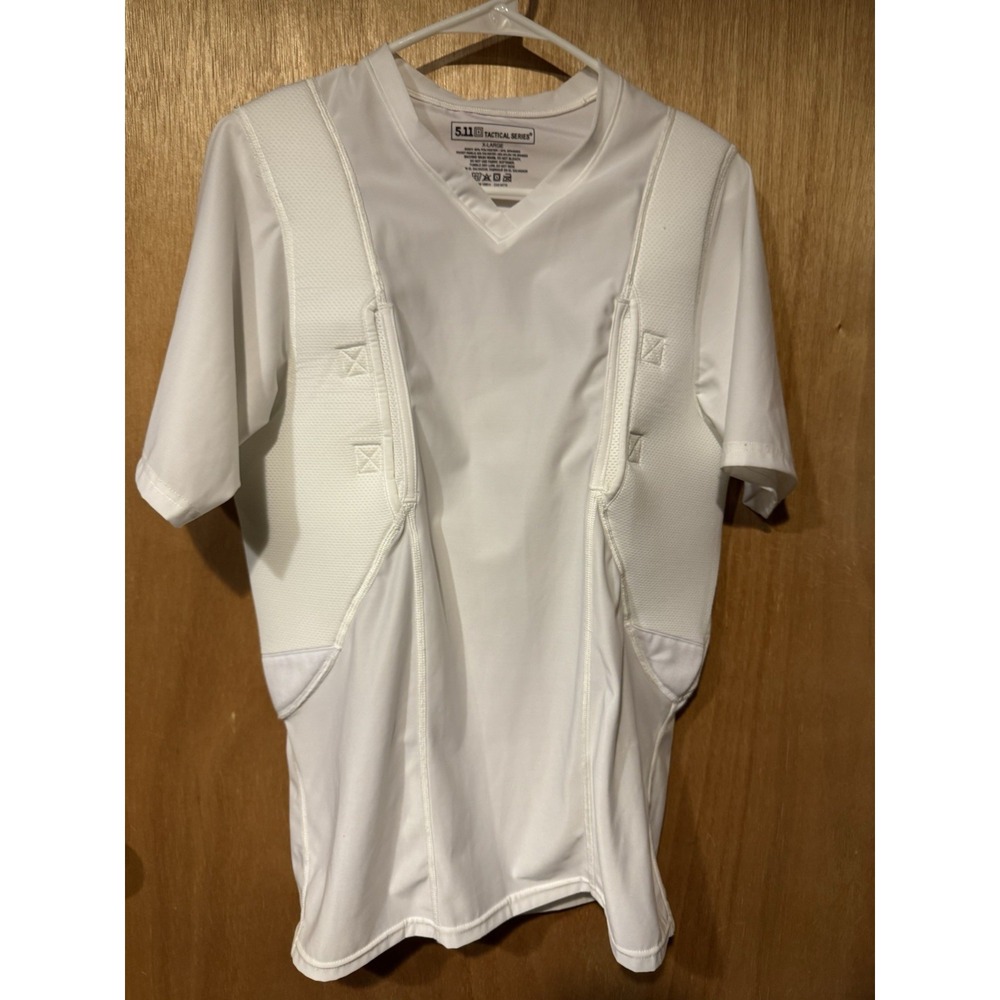 5.11 Tactical  Compression Holster Shirt XL Padded White Concealed Carry (J)